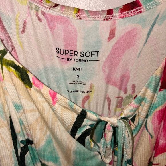 torrid Floral Maxi Dress in Aqua, Pink and Green - Picture 2 of 2